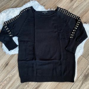 NIB Karma Blue Womens Black Studded Sweater XXL